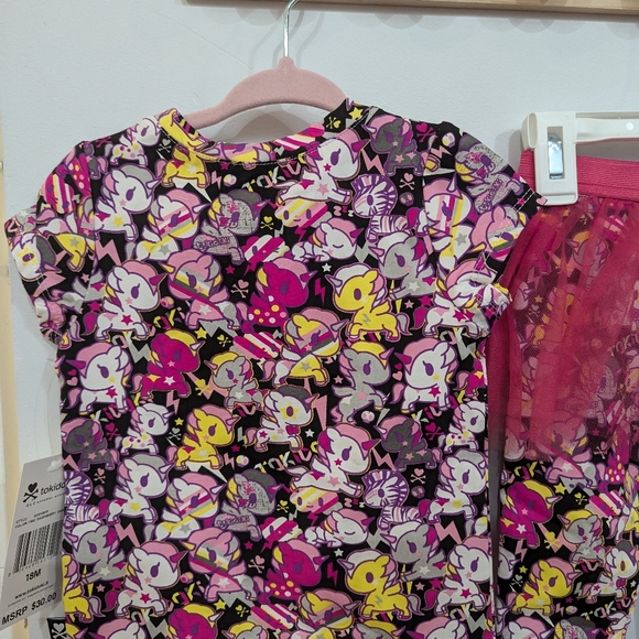 Brand New 18M Tokidoki Bambino Unicorno Print Tee & Skirted Leggings - Picture 3 of 5